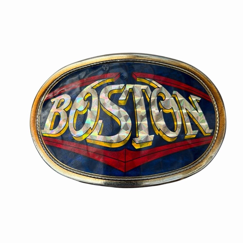 Vintage 1977 Boston Belt Buckle 1970’s Rock Band Merch